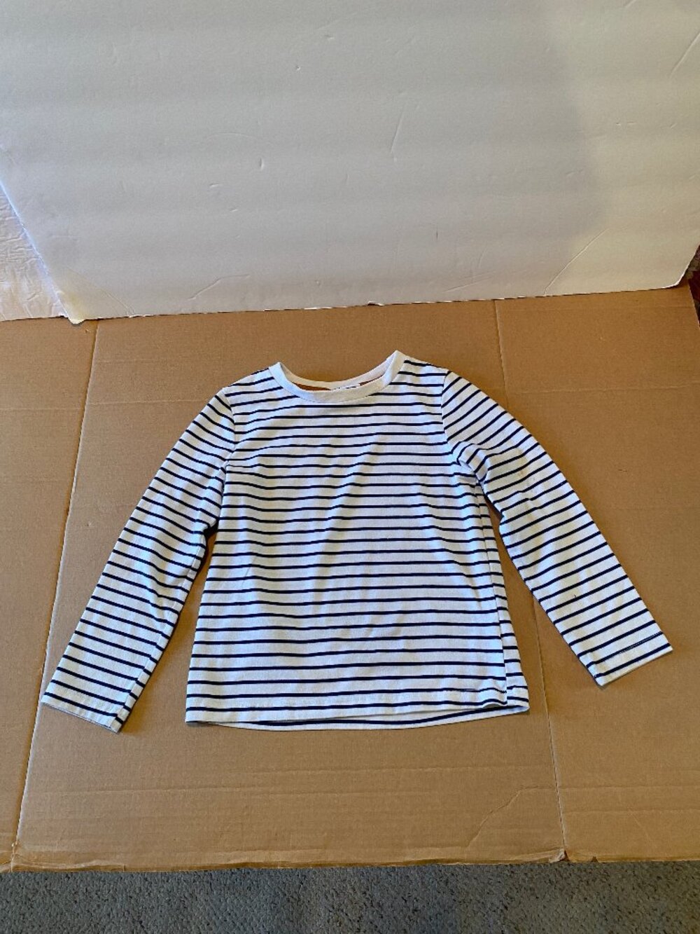 Tommy Bahama Toddler Boys 5T Long Sleeve Striped T Shirt Navy Blue White